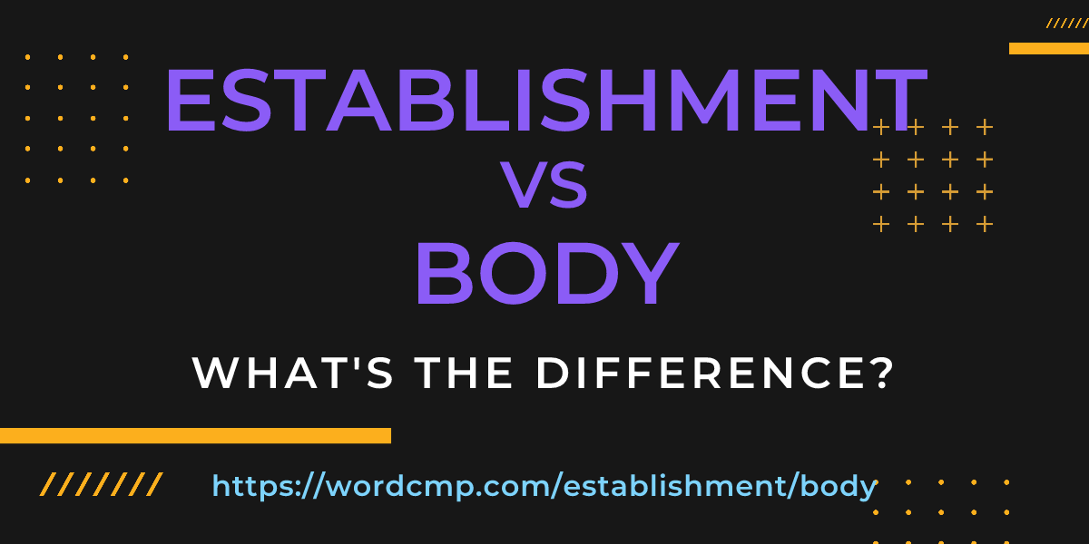 Difference between establishment and body