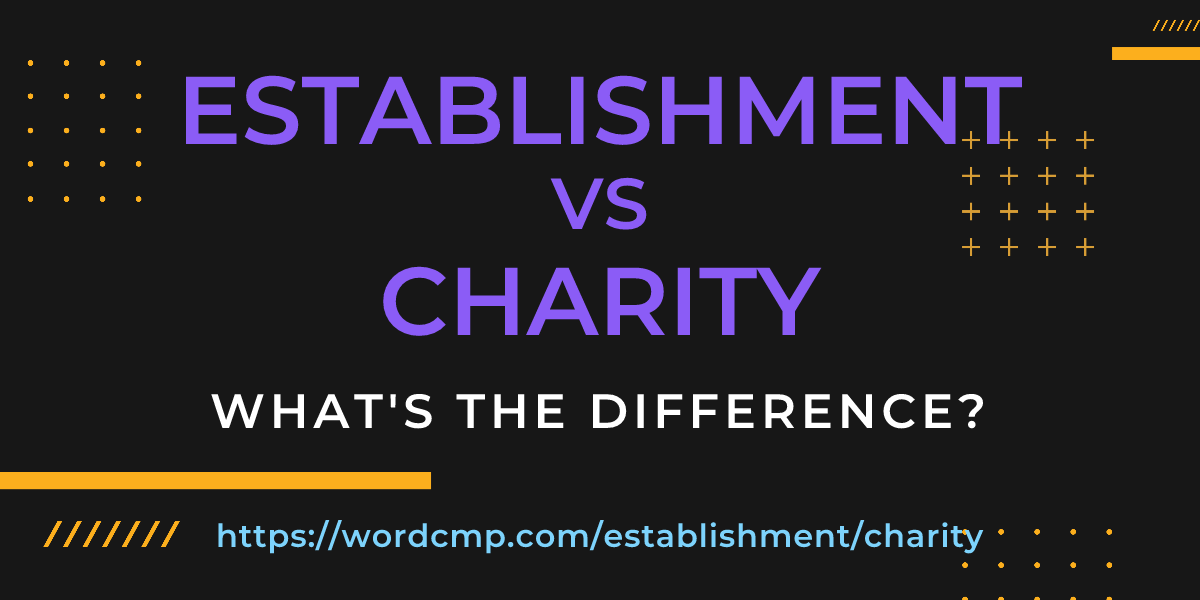 Difference between establishment and charity