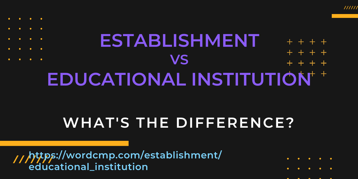 Difference between establishment and educational institution