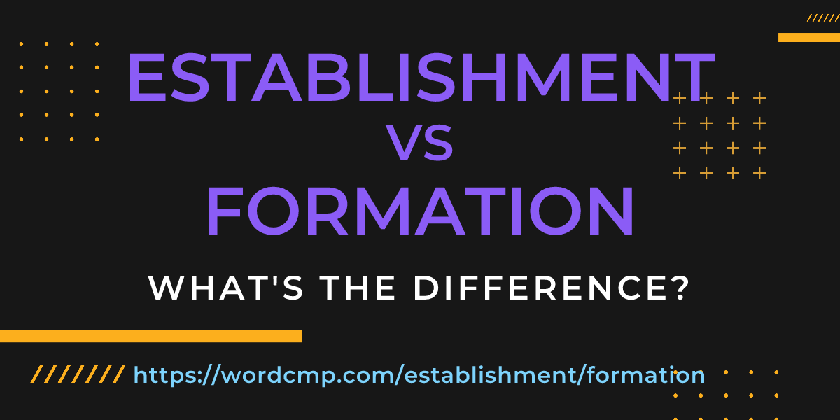 Difference between establishment and formation
