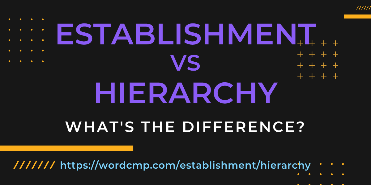 Difference between establishment and hierarchy