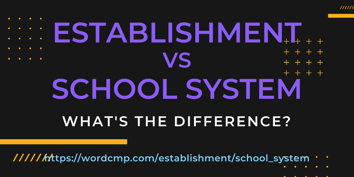 Difference between establishment and school system