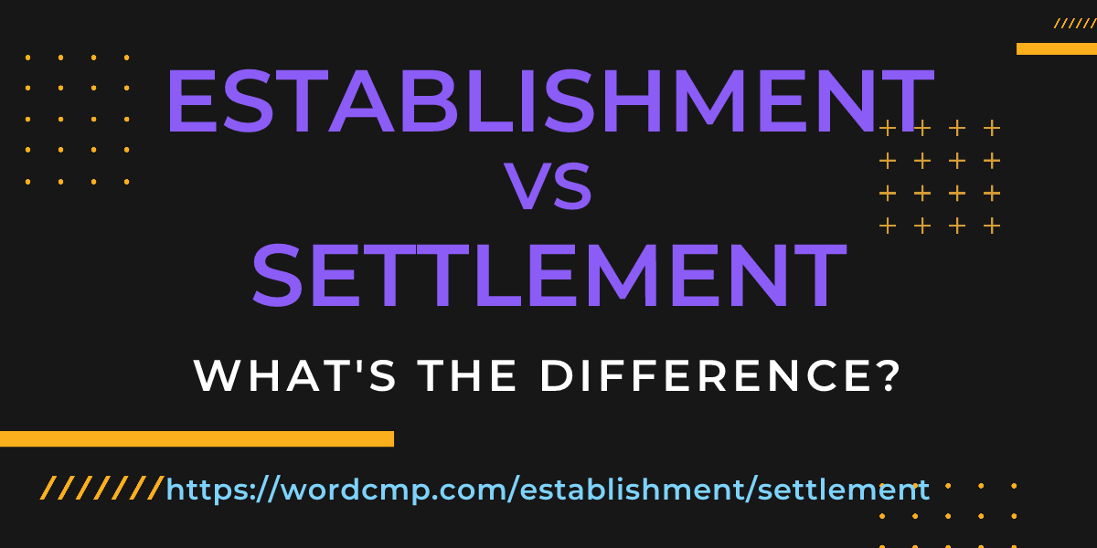Difference between establishment and settlement