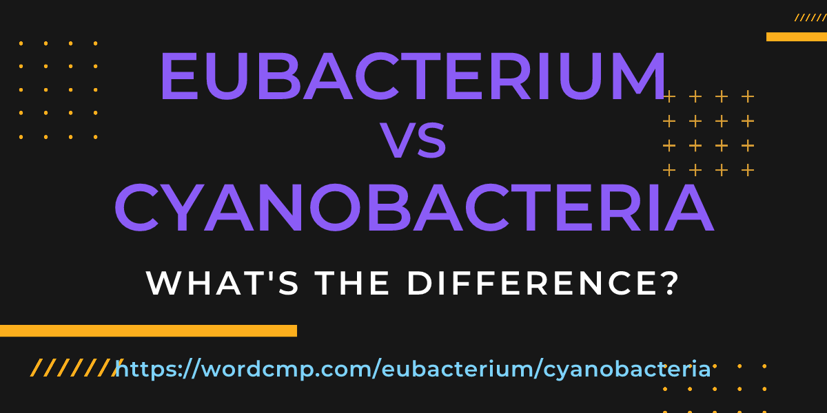 Difference between eubacterium and cyanobacteria