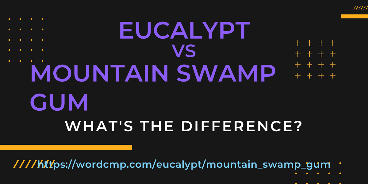Difference between eucalypt and mountain swamp gum