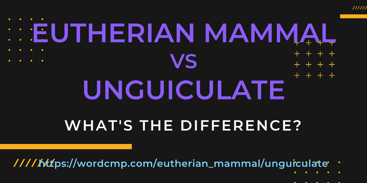 Difference between eutherian mammal and unguiculate