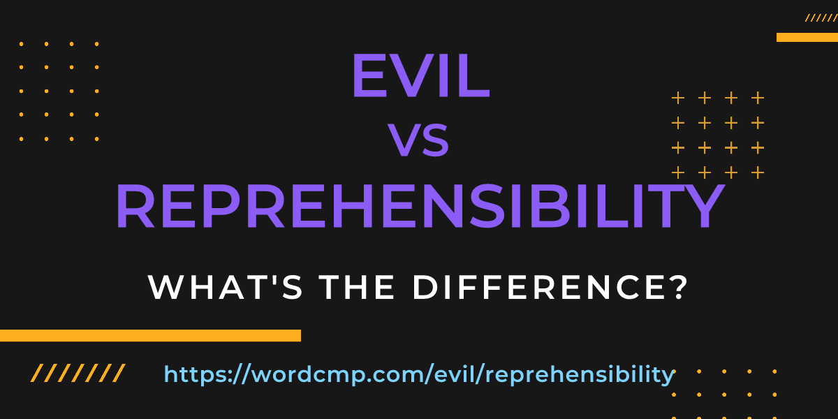 Difference between evil and reprehensibility