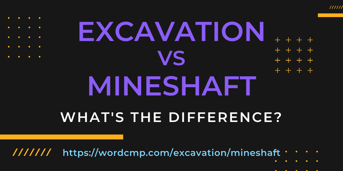 Difference between excavation and mineshaft