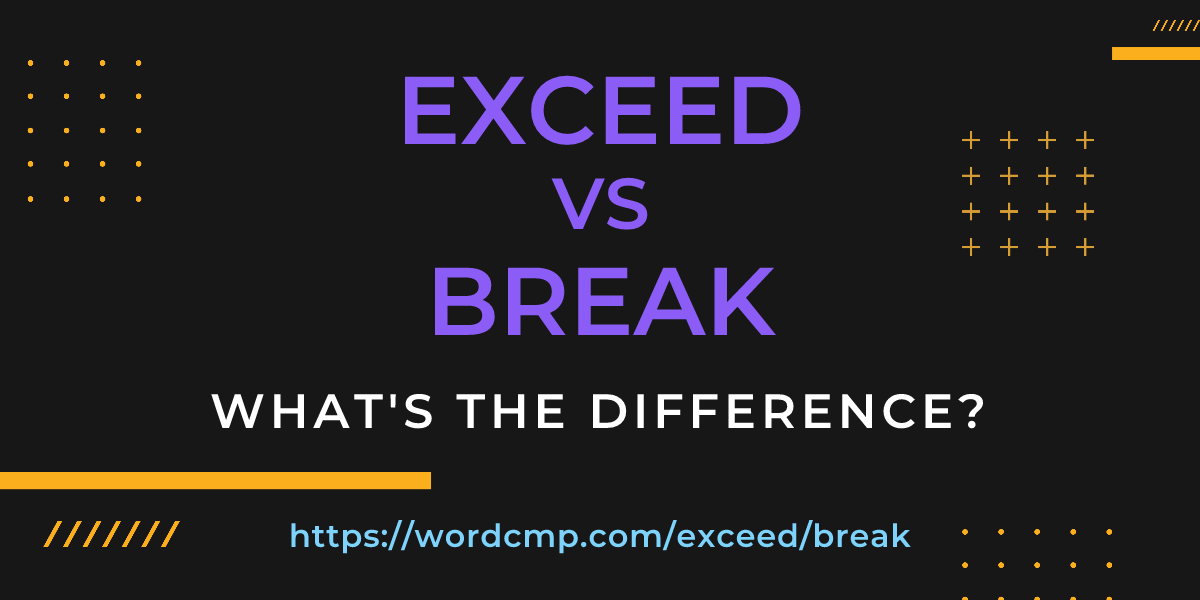 Difference between exceed and break