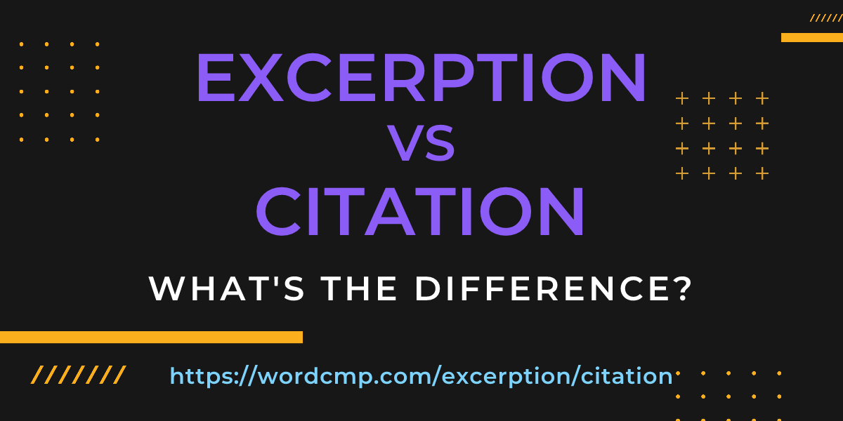 Difference between excerption and citation