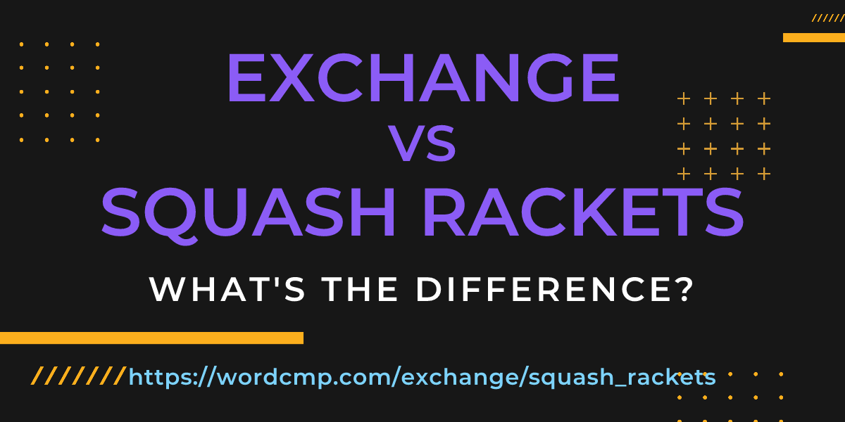 Difference between exchange and squash rackets