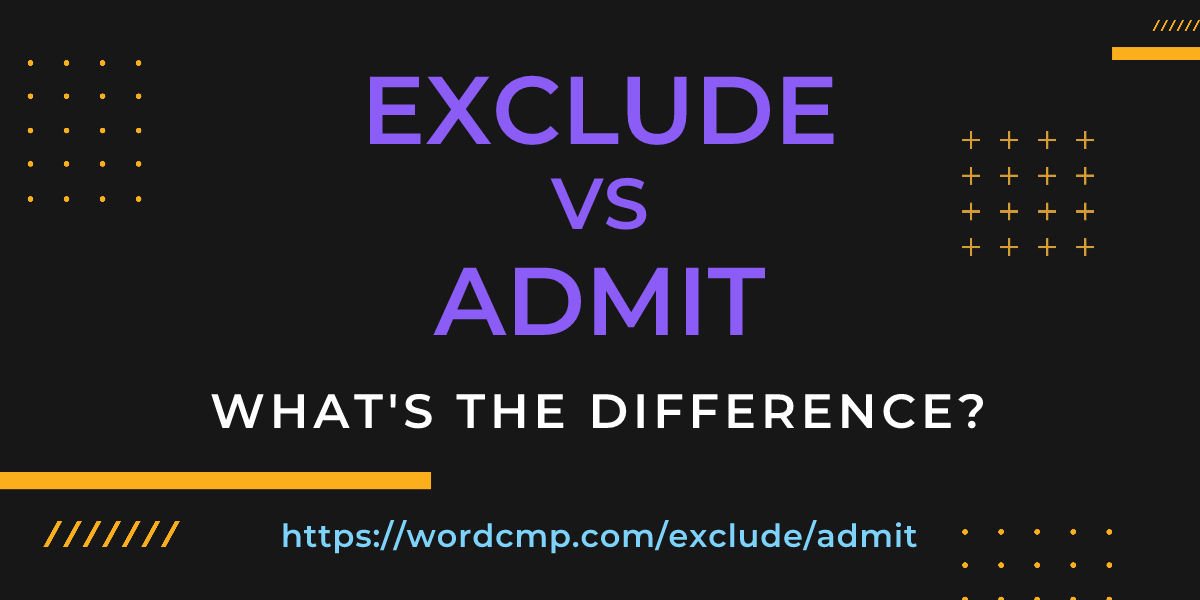 Difference between exclude and admit