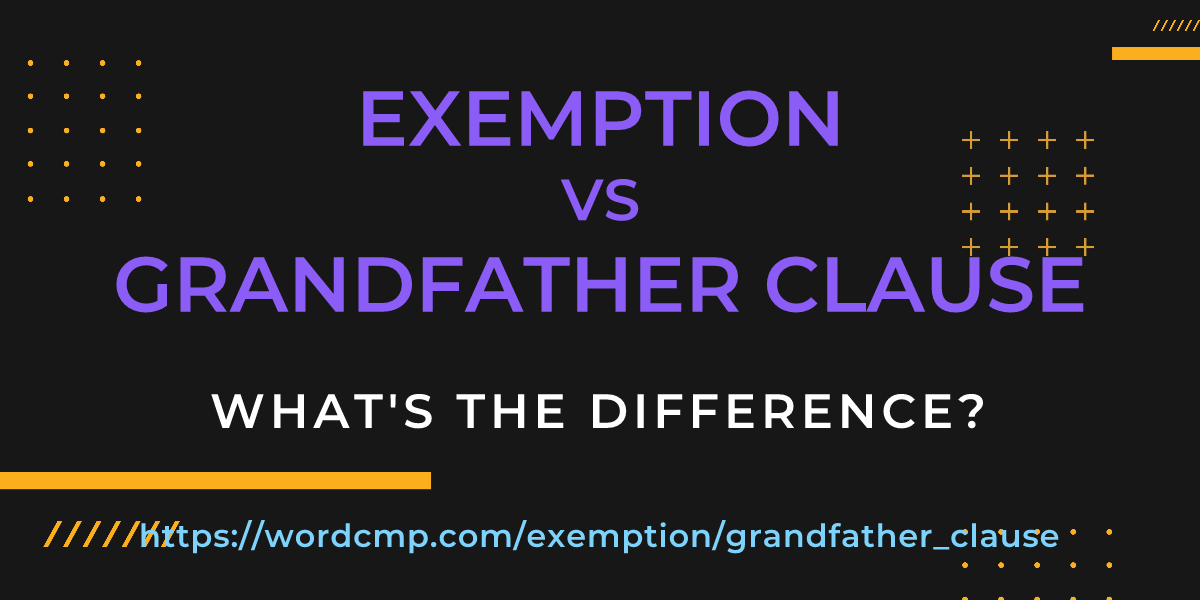 Difference between exemption and grandfather clause