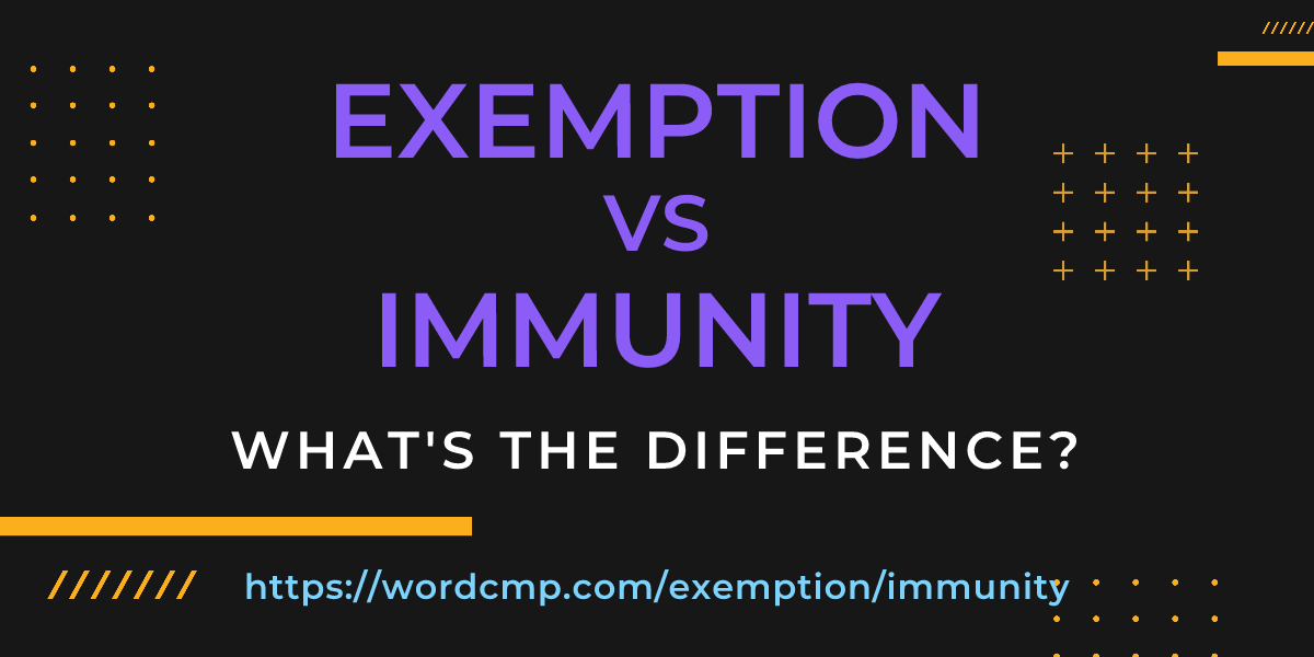 Difference between exemption and immunity