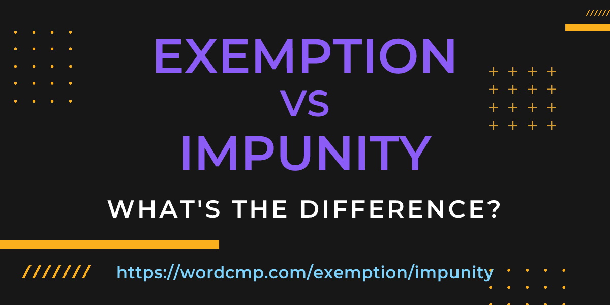 Difference between exemption and impunity