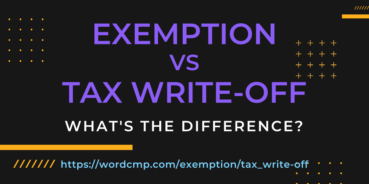 Difference between exemption and tax write-off