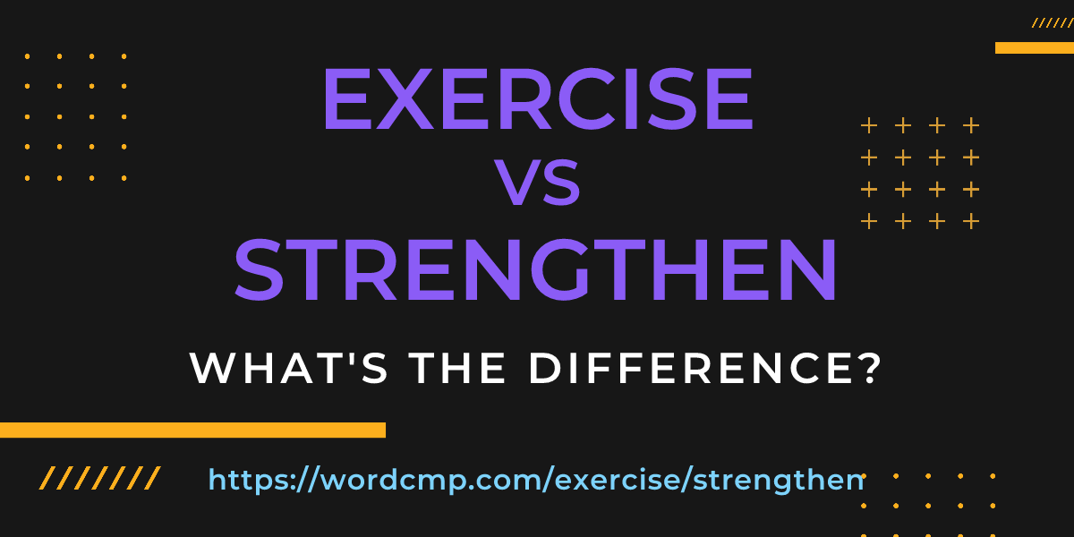 Difference between exercise and strengthen