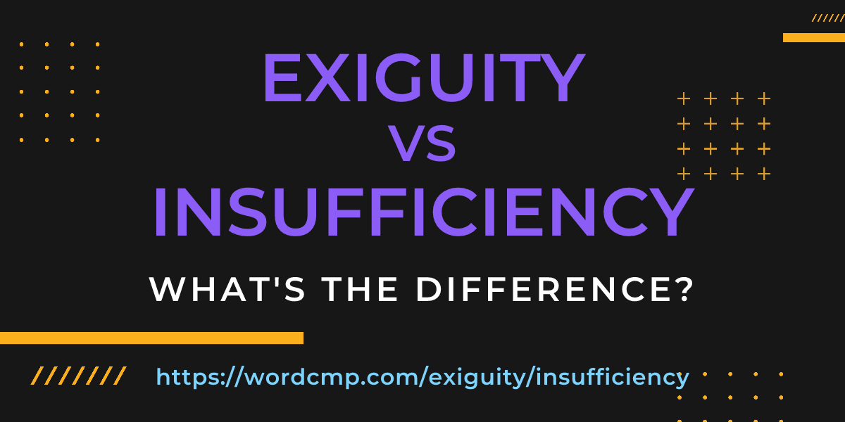 Difference between exiguity and insufficiency