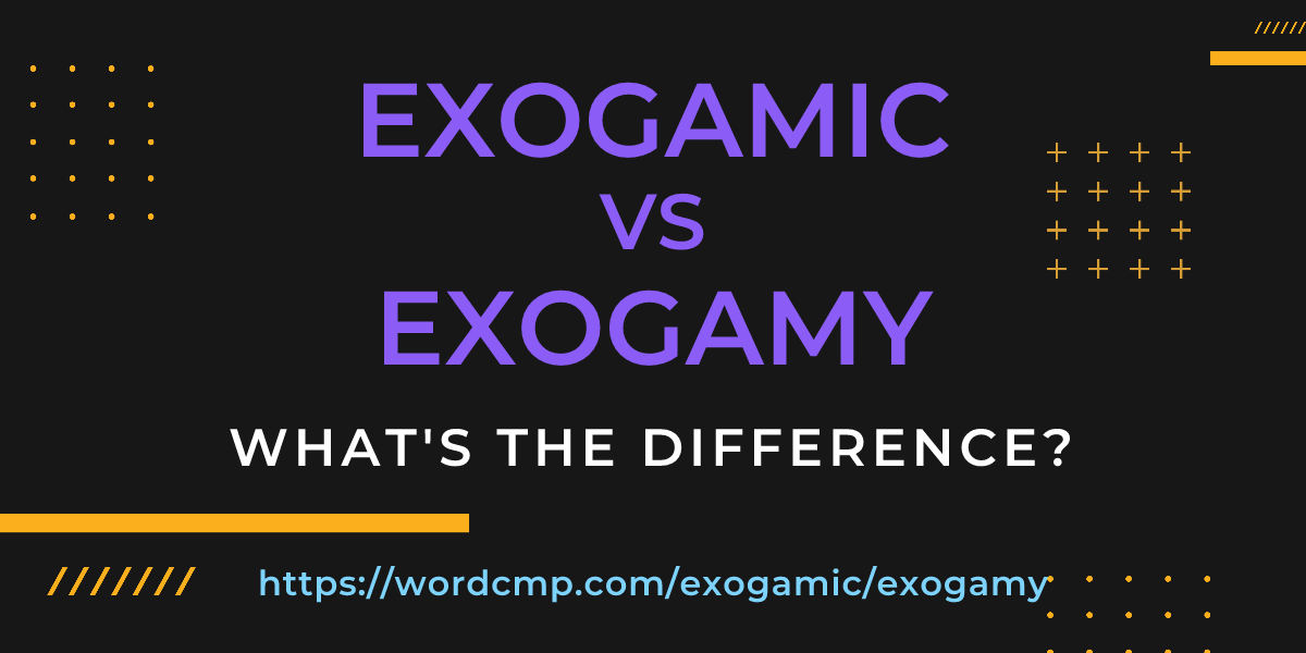 Difference between exogamic and exogamy
