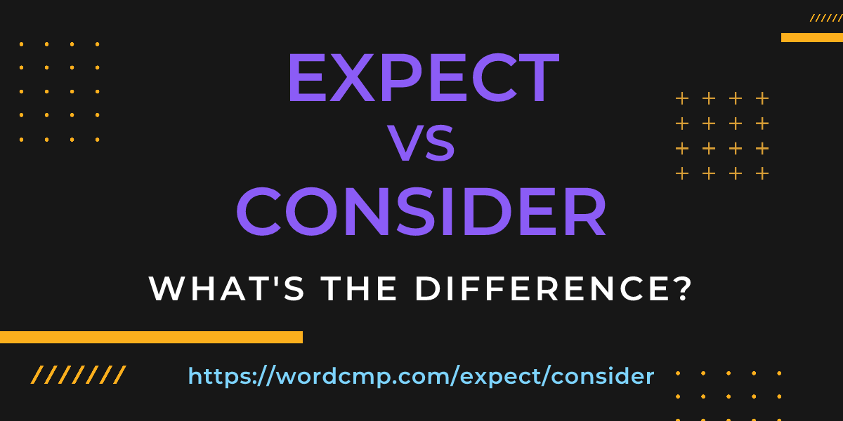 Difference between expect and consider