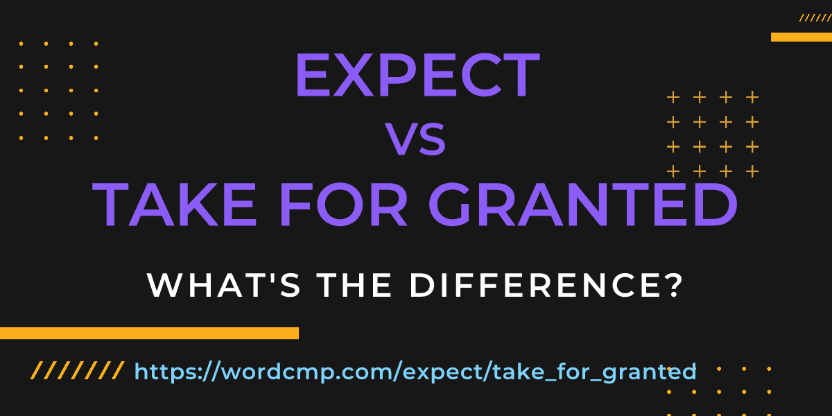 Difference between expect and take for granted