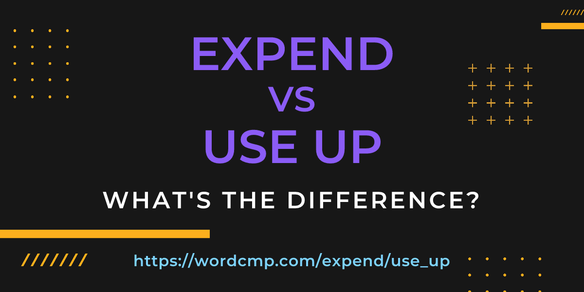 Difference between expend and use up