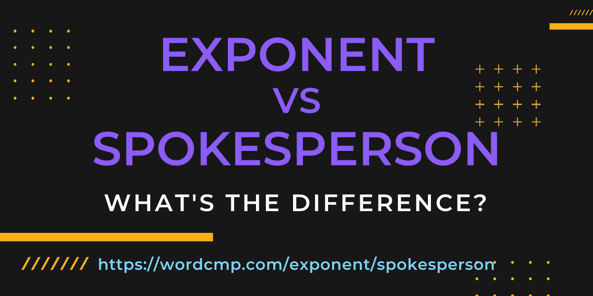 Difference between exponent and spokesperson