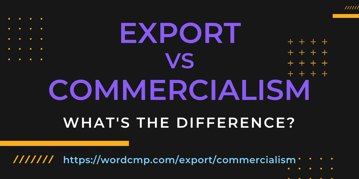 Difference between export and commercialism