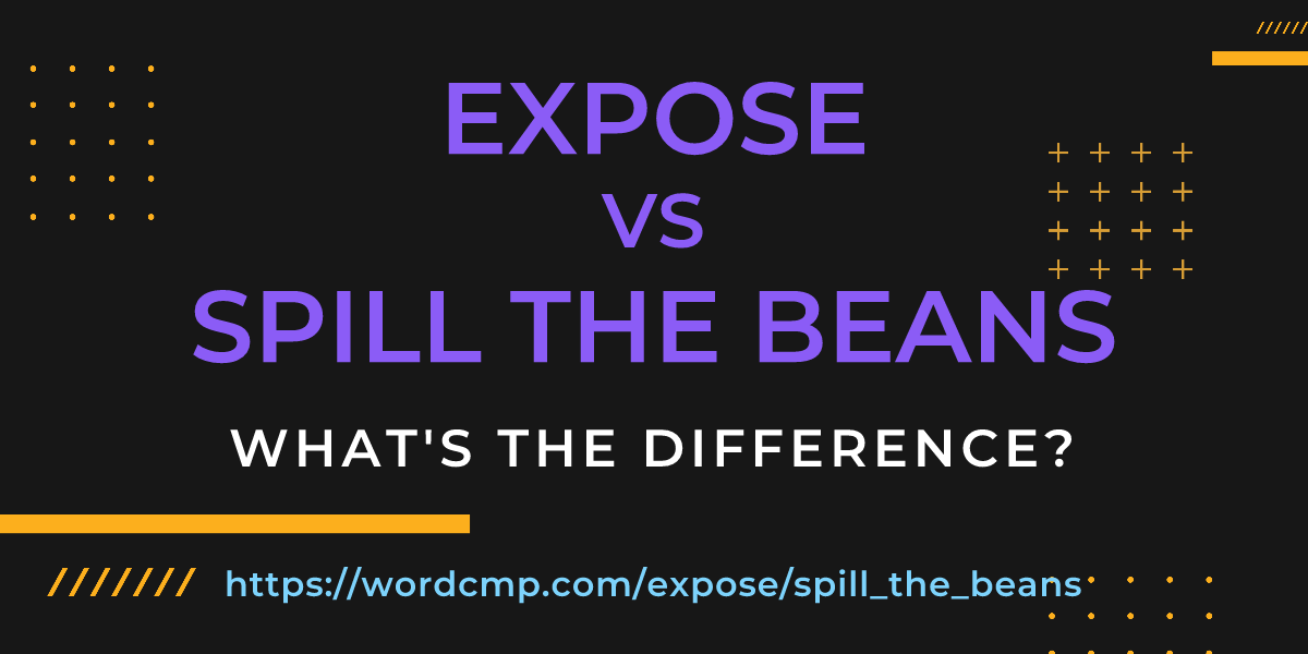Difference between expose and spill the beans
