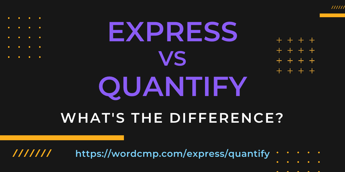 Difference between express and quantify