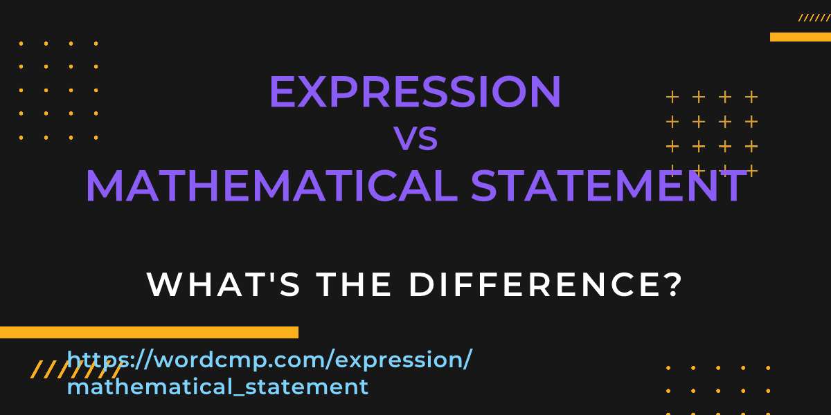 Difference between expression and mathematical statement