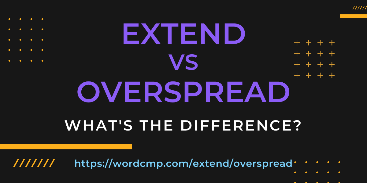 Difference between extend and overspread