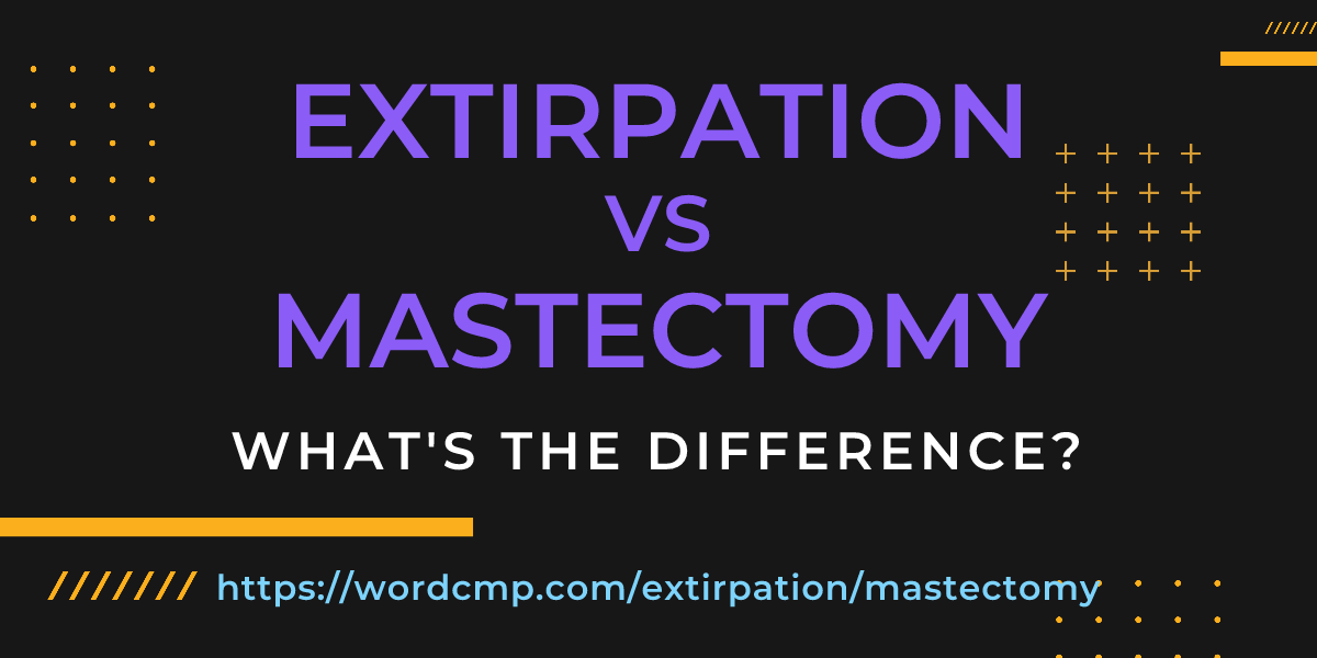 Difference between extirpation and mastectomy