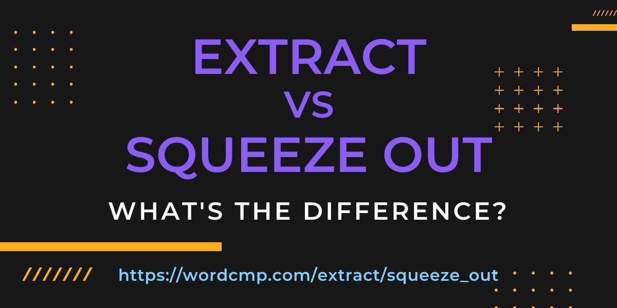 Difference between extract and squeeze out