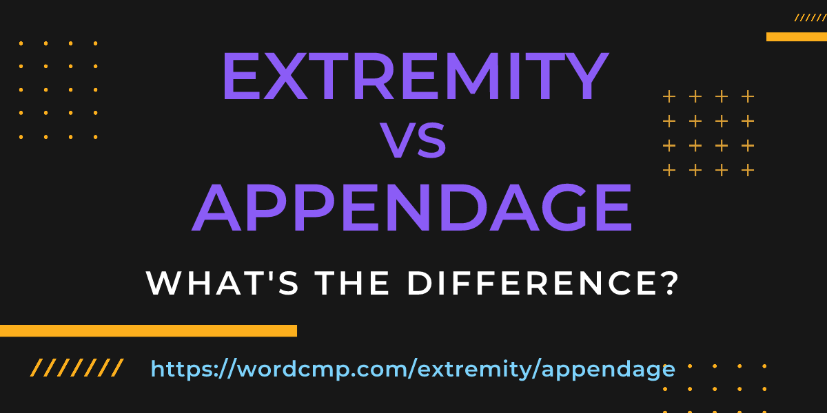 Difference between extremity and appendage