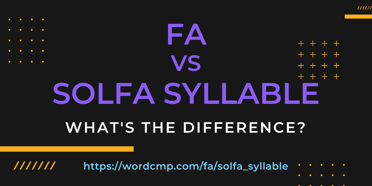 Difference between fa and solfa syllable