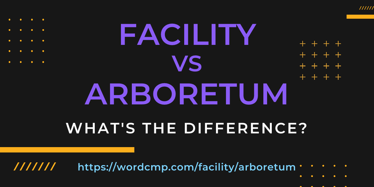 Difference between facility and arboretum