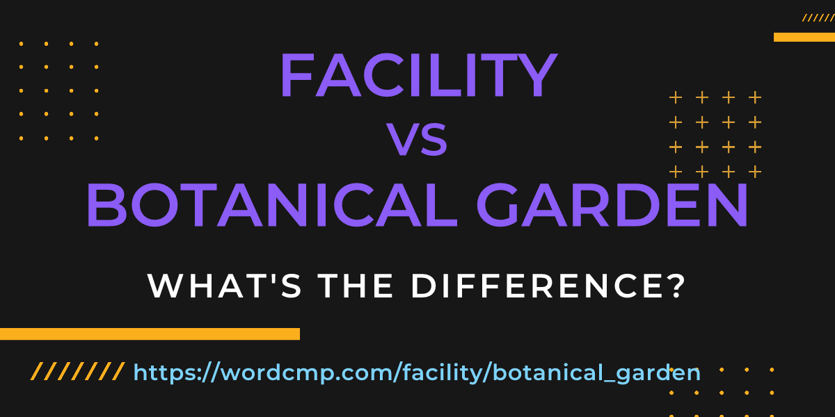 Difference between facility and botanical garden