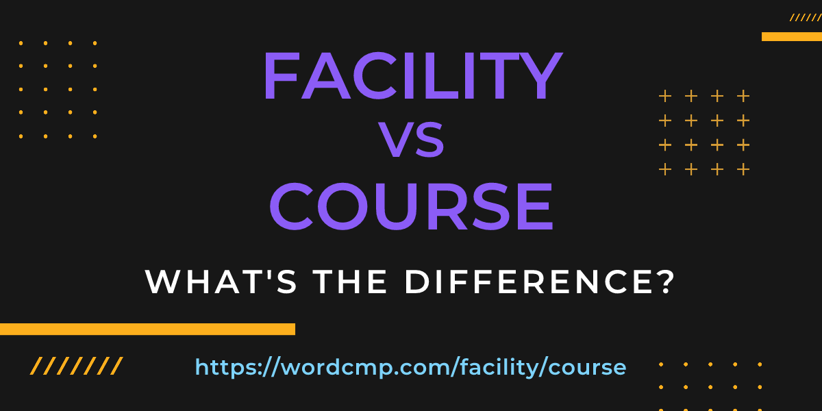 Difference between facility and course