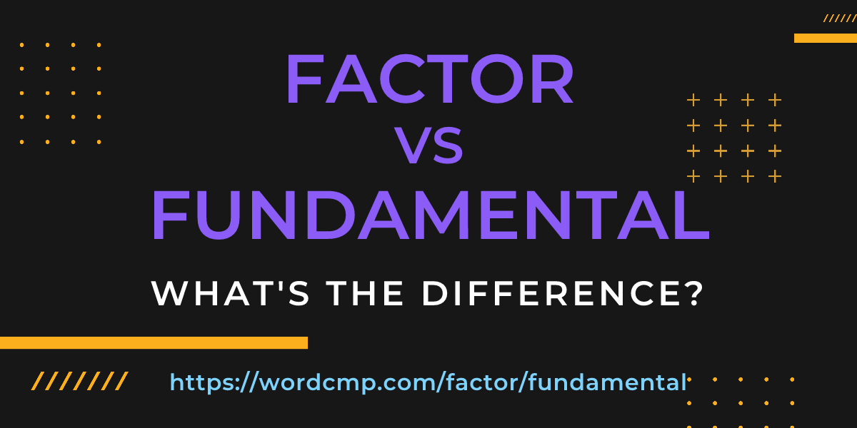 Difference between factor and fundamental