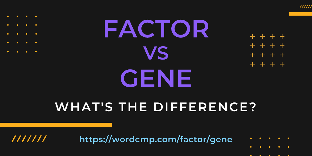 Difference between factor and gene