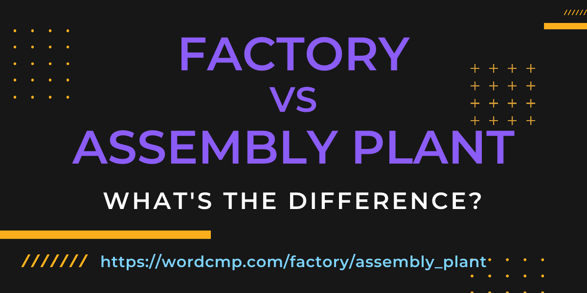 Difference between factory and assembly plant