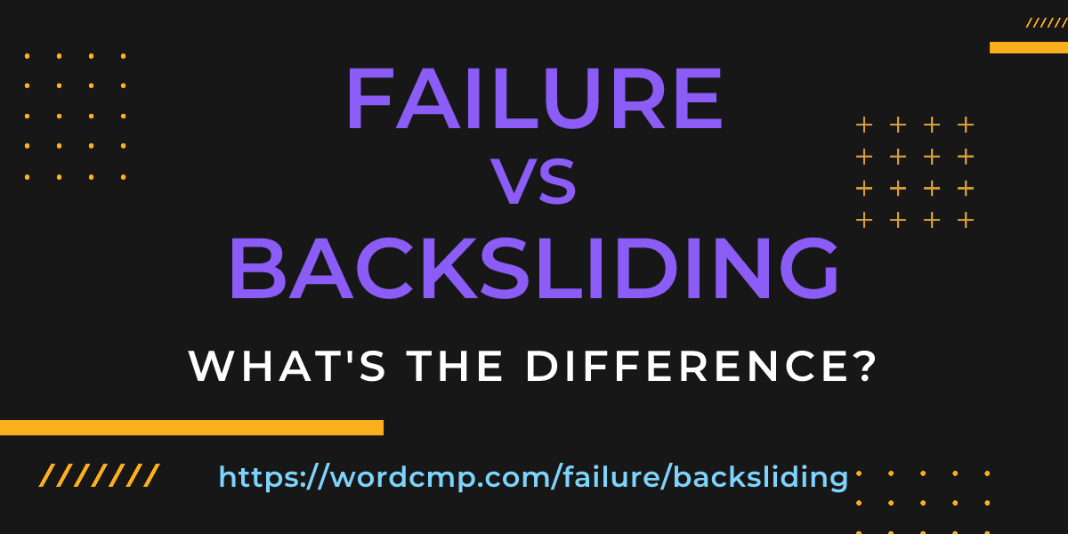 Difference between failure and backsliding