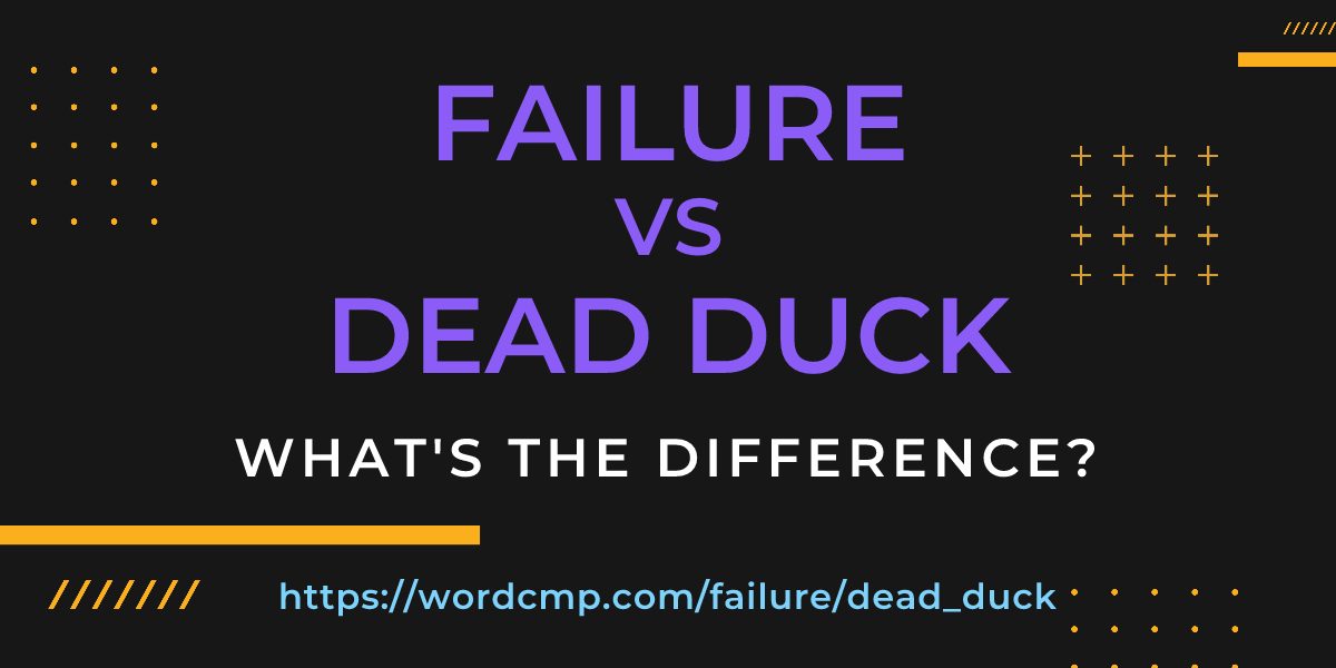 Difference between failure and dead duck