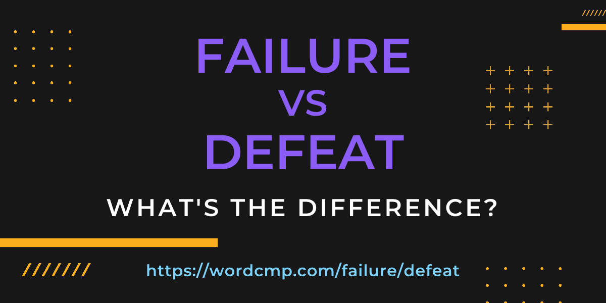 Difference between failure and defeat