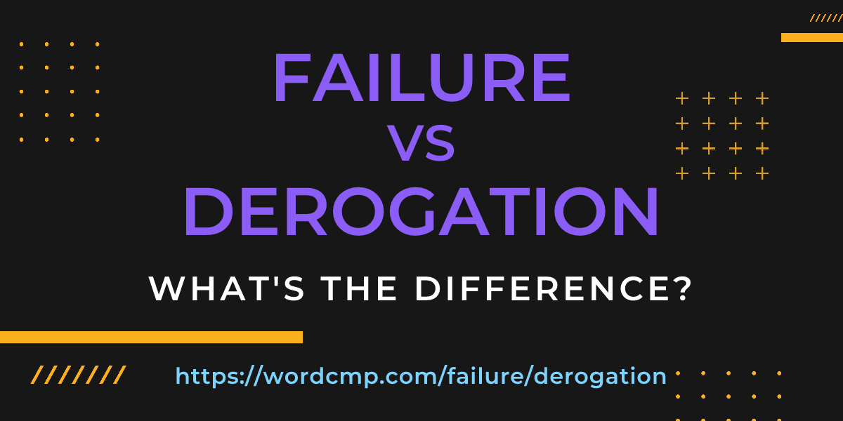 Difference between failure and derogation