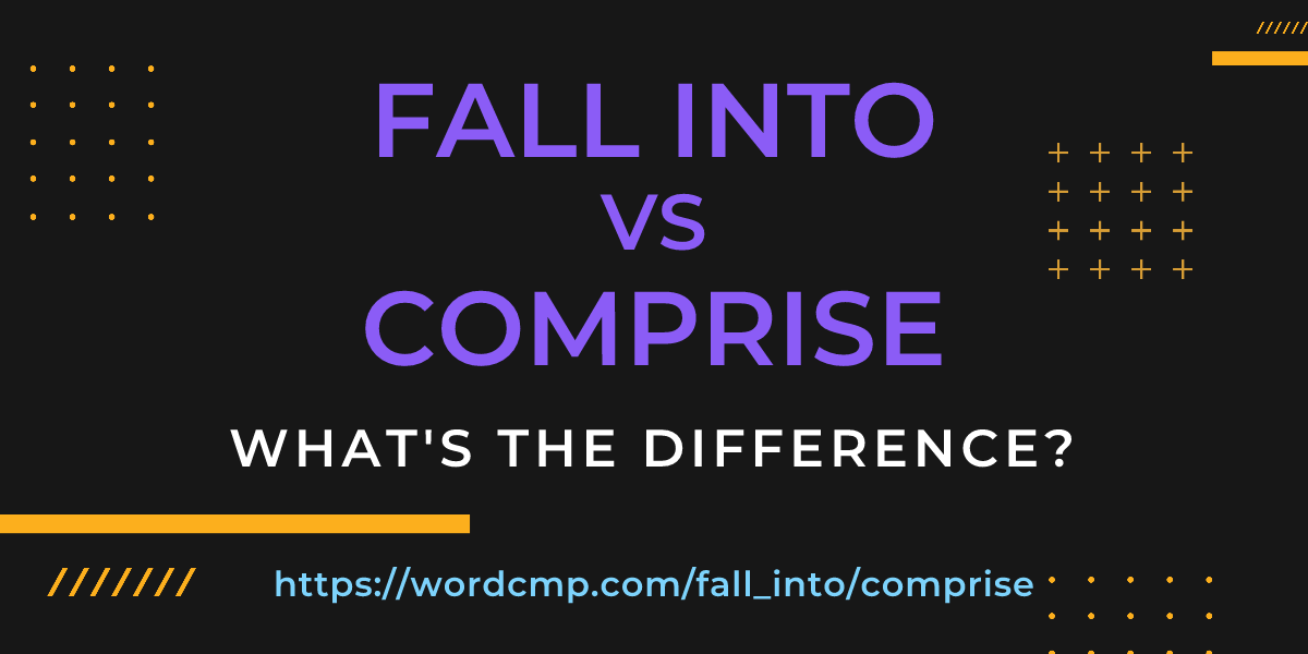 Difference between fall into and comprise