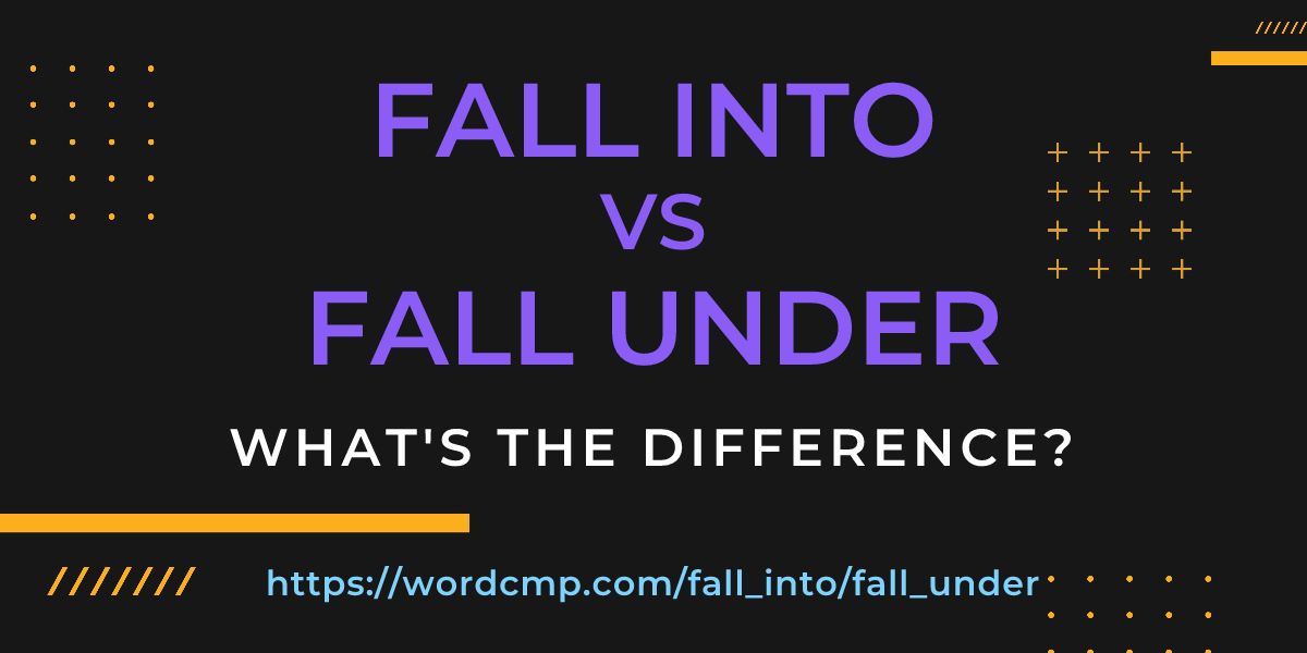 Difference between fall into and fall under