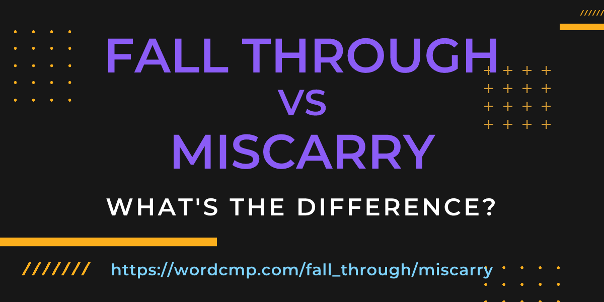 Difference between fall through and miscarry
