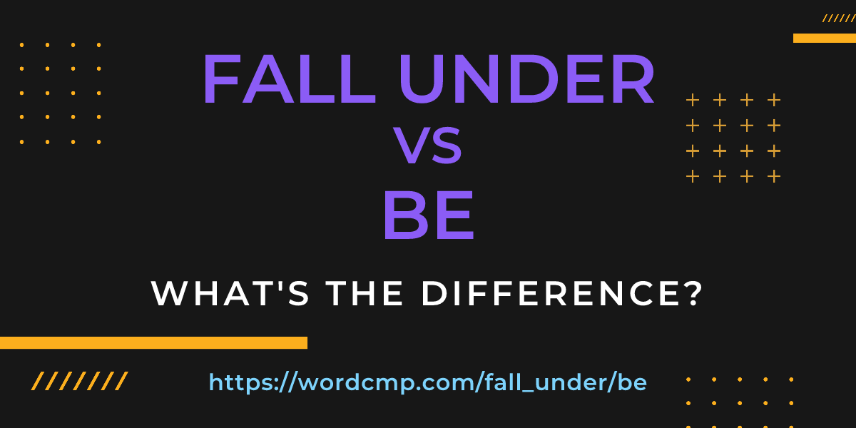 Difference between fall under and be
